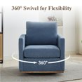 thumbnail image 6 of Tynzuro Set of 2 Mid-Century Swivel Accent Chairs with Pillow for Living Room, Chenille, Blue, 6 of 8