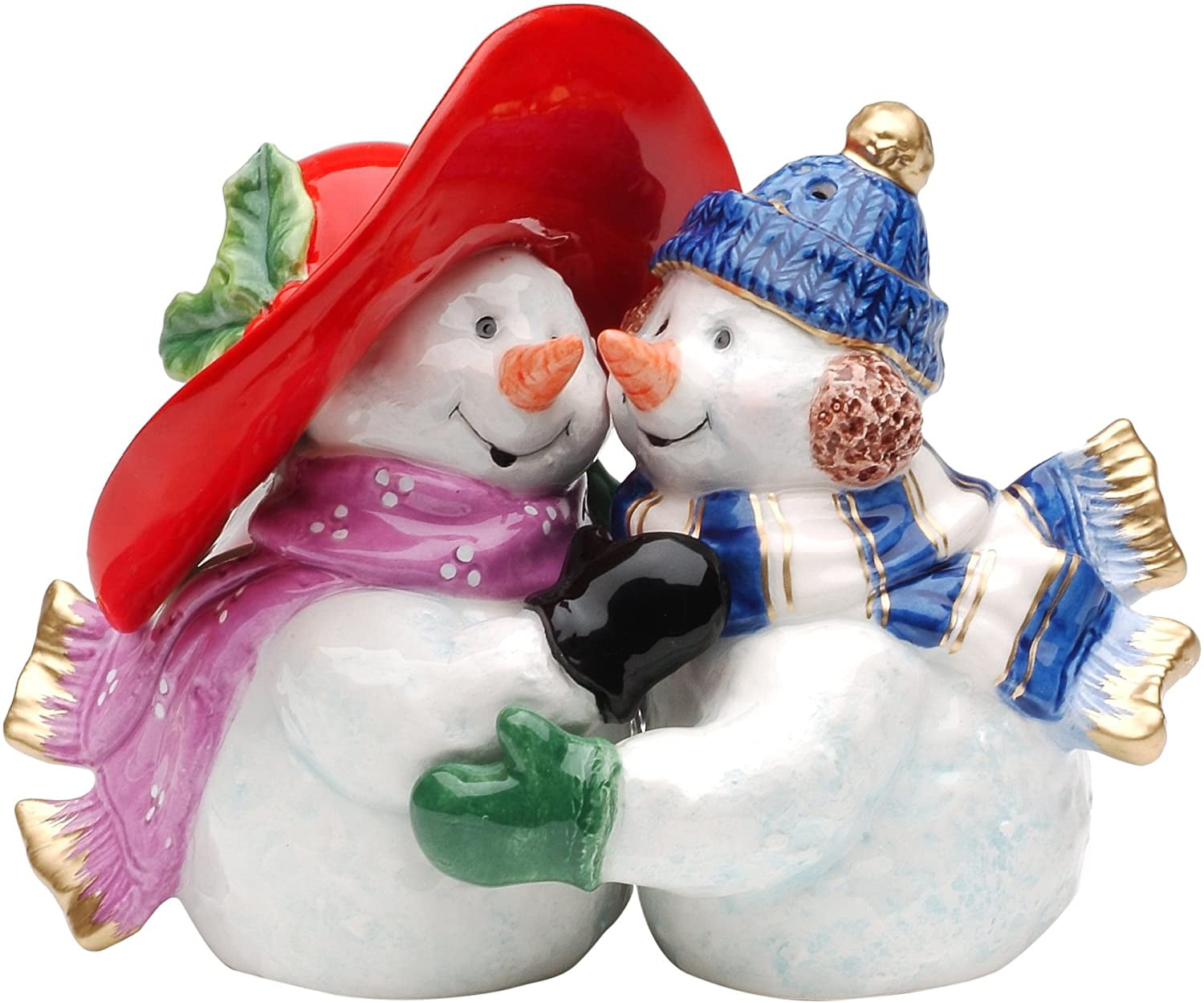 Snowman Collection Ceramic Salt & Pepper Shaker Set  3 3/8"