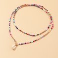 thumbnail image 1 of Cadena de clavícula, accesorios multicapa, collar con colgante de concha de cuentas de arroz de estilo bohemio para mujer, 1 of 6