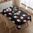 thumbnail image 2 of Black Christmas Santa Pattern Rectangle Tablecloth 60"x84",Waterproof Polyester Rectangle Table Cloth, Wipeable Spillproof Polyester Tablecloth for Dining, Camping, Indoor and Outdoor, 2 of 5