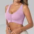 thumbnail image 4 of Cadancy Front Closure Yoga Bra Seamless Wirefree Design Removable Pad Support Cooling Sports Tank Top Sostenes Deportivos Para Mujer Purple 5X, 4 of 8