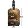 thumbnail image 6 of Square 2Pack PU Leather Flamingo Cruise Luggage Tag with Privacy Cover and Name ID Tag for Travel Handbags Backpacks Luggage Tags, 6 of 6
