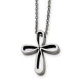 thumbnail image 1 of Stainless Steel Polished Cross Necklace 18in, 1 of 3