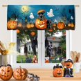 thumbnail image 2 of Halloween Valance Curtain for Kitchen, Halloween Decorations Black Cat Ghost Window Valance for Living Room Bedroom, Blue Valance 18 X 54 Pumpkin Decor Window Treatment Rod Pocket Valances, 2 of 5