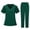 Dark Green, variant on Women's Short Sleeve V-Neck Two-Piece Scrub Set with Pockets, Comfortable Scrubs for Women Healthcare Workers, Hospital Duty & Caregiver Attire,Light Purple S