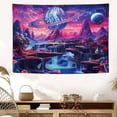 thumbnail image 4 of Blacklight Space Tapestry Trippy Planet Galaxy Mountain Mysterious Landscape Tapestry Wall Hanging for Bedroom Living Room UV Reactive Tapestries Aesthetic Home Decor, 60X40IN, 4 of 5