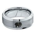 thumbnail image 2 of Tungsten Elephant Animal 2D Style Art Band Ring 8mm Men Women Comfort Fit Gray Bevel Edge Brushed Polished, 2 of 4