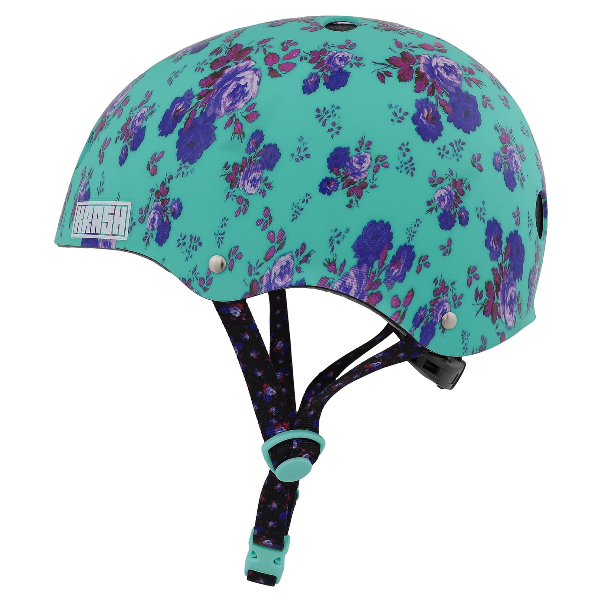 Krash! Fierce Flower Bike Helmet, Mint, Youth 8+ (54-58cm)