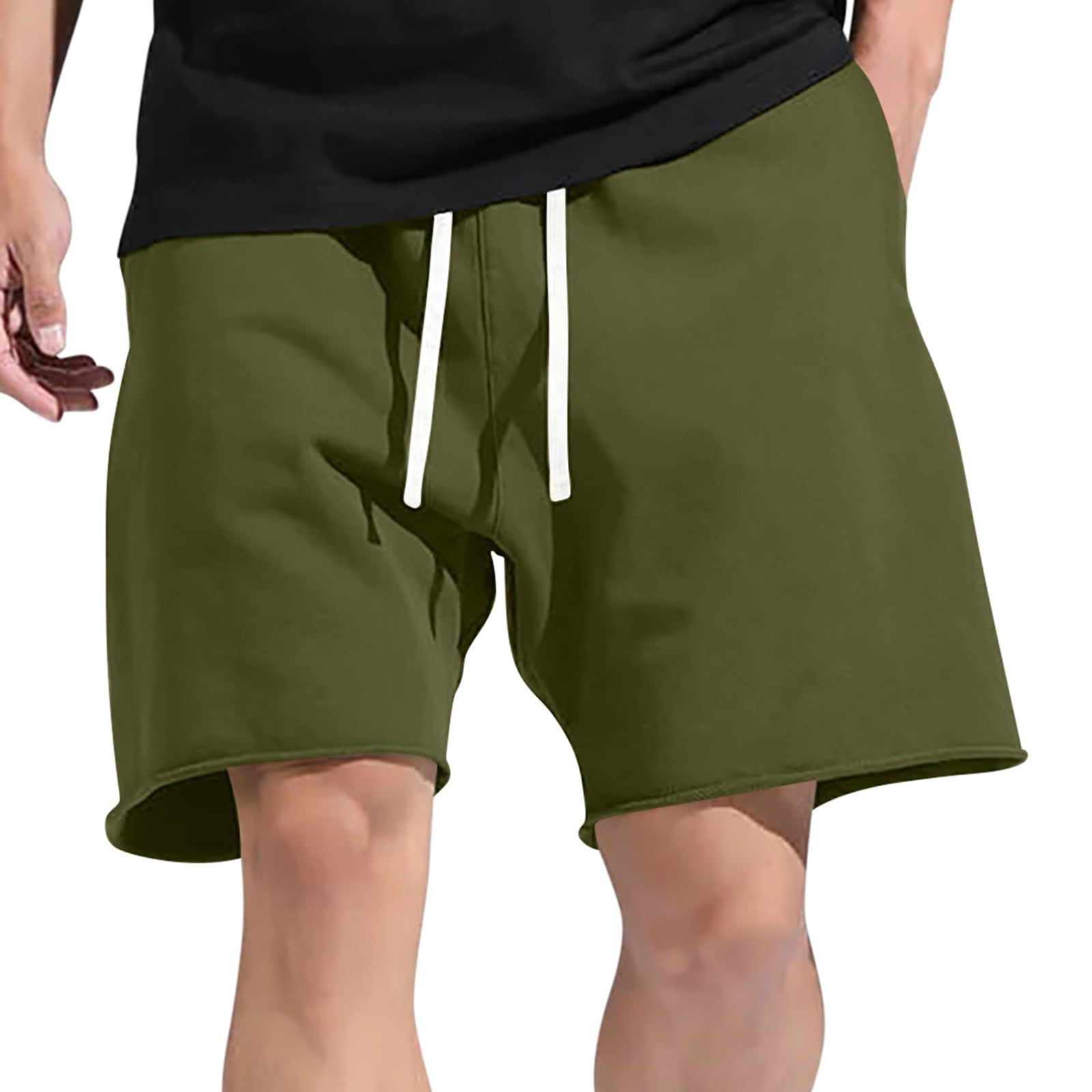 Jgppe Men's Wide Leg Shorts Soft Stretchy Drawstring Elastic Waist