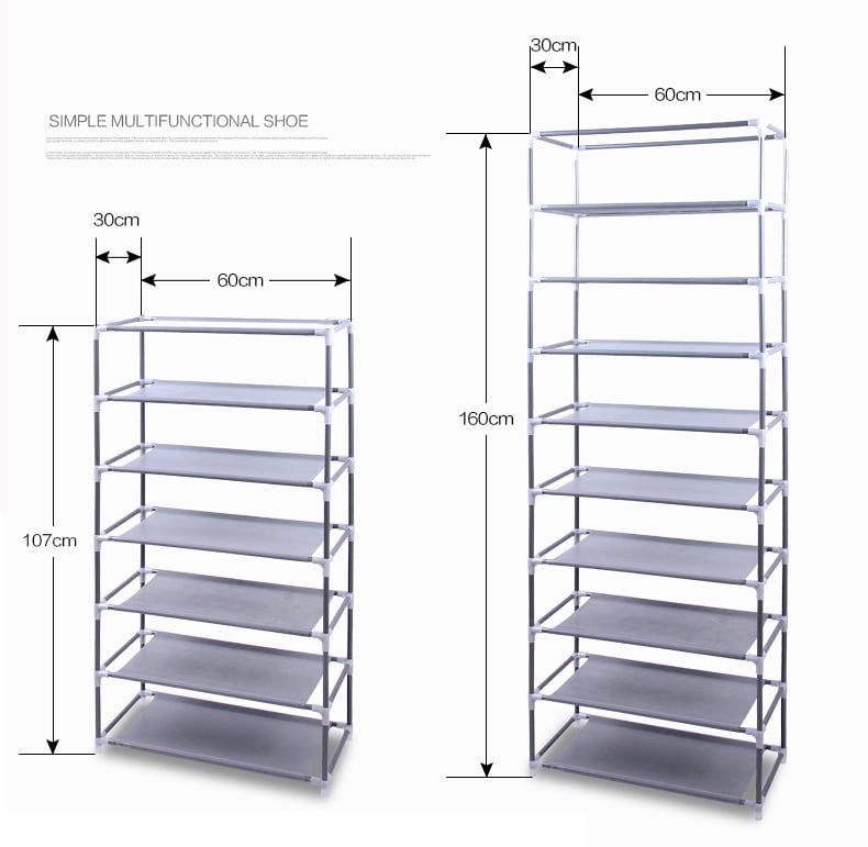 10-Layers 9 Lattices Non-woven Fabric Shoe Rack