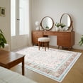 thumbnail image 4 of FairOnly Pink 9'x12'Vintage Floral Printed Machine Washable Large Area Rug Non Slip Soft Medallion Oriental Carpet for Living Room Home Office, 4 of 7