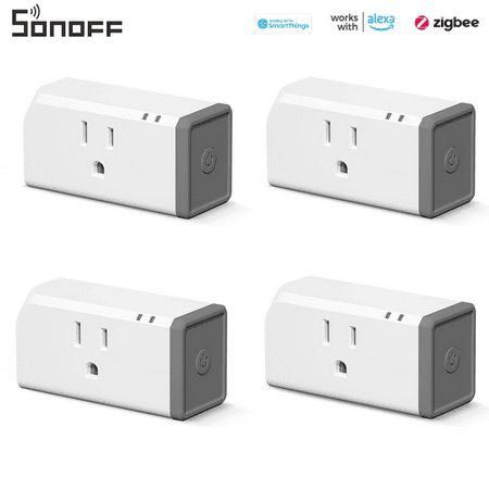 Sonoff Zigbee Smart Outlet, S31 Lite Mini Zigbee Smart Plug Works with Alexa SmartThings , ETL FCC Listed Smart Outlets,Smart Home 4-Pack