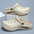 thumbnail image 4 of Unisex Garden Clogs, Womens and Mens on Shoes, Comfortable Quick Dry Lightweight Sandals for Beach Casual, Indoor and Outdoor(Khaki,9.5), 4 of 7