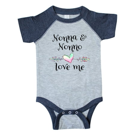 

Inktastic Nonna and Nonno Love Me- Heart Grandchild Gift Baby Boy or Baby Girl Bodysuit