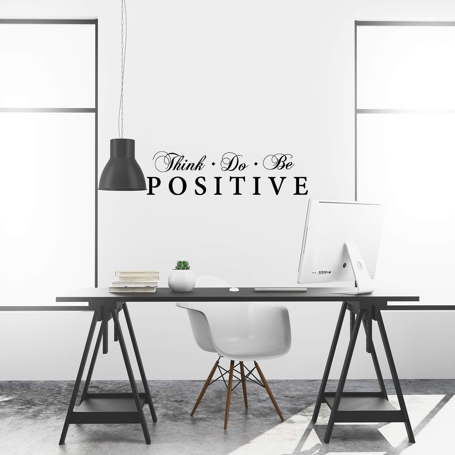 QTH Think Do Be Positive Wall Sticker Inspirational Wall Decal Motivational Office Decor Quote Inspired Motivated Wall Art Vinyl Wall Decal School Classroom Words and Saying 36x10in