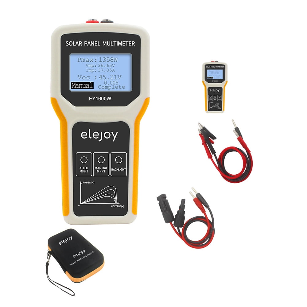 Tickas 1600W Photovoltaic Panel Multimeter Solar Panel Tester Open Circuit Voltage Test Device Maximum Power Point Voltage Current Power Test Meter LCD Display with Backlight