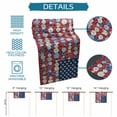 thumbnail image 6 of American Flag Floral Table Runner 72 Inches, Red Blue Poppy 4th Oh July Bed Runner Dresser Scarves Tabletop for Indoor Outdoor Parties/Ceremony/Banquet, 14" x 72", 6 of 9