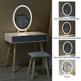 Ktaxon Vanity Set with Round Lighted Mirror, Makeup Dressing Table with