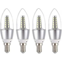 AFANQI E14 LED Candelabra Light Bulb, 110V, 5W Warm White 3000K, 40W Equivalent, Best Replacement for Halogen and Incandescent Bulb, LED Candle Bulbs, 4 Pack