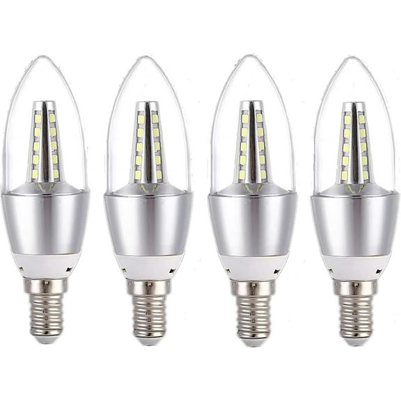 AFANQI E14 LED Candelabra Light Bulb, 110V, 5W Warm White 3000K, 40W Equivalent, Best Replacement for Halogen and Incandescent Bulb, LED Candle Bulbs, 4 Pack