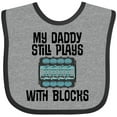 thumbnail image 3 of Inktastic Auto Mechanic Daddy Still Plays with Blocks Boys or Girls Baby Bib, 3 of 4