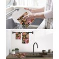 thumbnail image 5 of Pink Flowers Bee Kitchen Dish Towels for Drying Dishes Set of 3, Spring Floral Watercolor Botanical Waffle Weave Microfiber Hand Tea Bathroom Towels Quick Dry & Absorbent Towel 15.7x23.6, 5 of 7