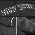 thumbnail image 3 of Men's Athletic New York Varsity Sherpa Fleece Lined NYC Zip Up Hoodie Jacket (Black, L), 3 of 3