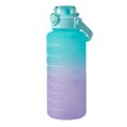 thumbnail image 1 of Straw Lid Water Bottle Gradient Color Large Capacity Portable Handle Leakproof Sports Water Bottle Green 2000ML, 1 of 5