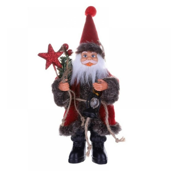 Christmas Santa Standing Figurine Figure Decoration,Small Santa Claus Kids Gift,Xmas Collectible Figurines