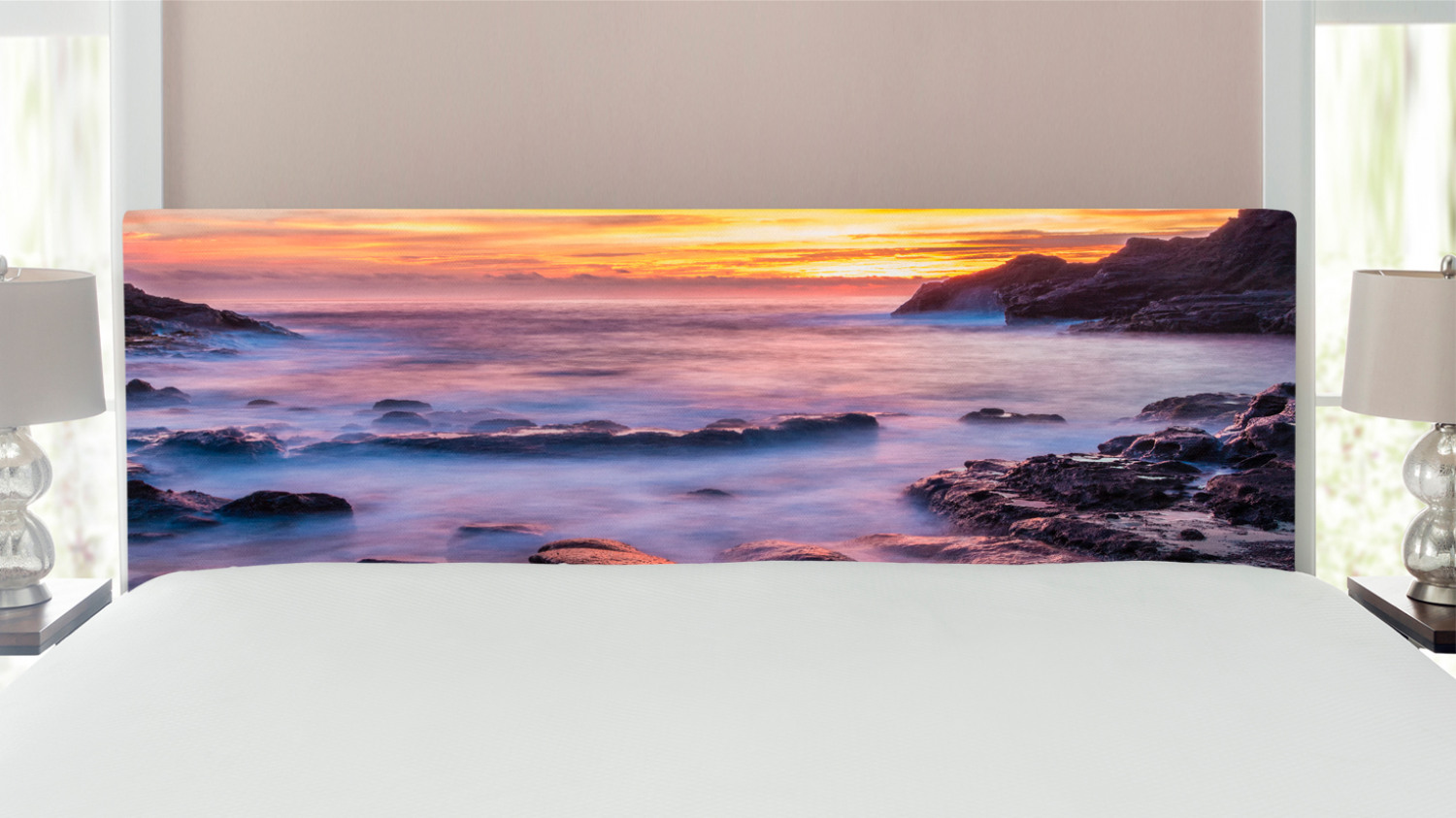 Hawaiian Headboard, Colorful Sunrise at Halona Cove Eternity Beach Oahu