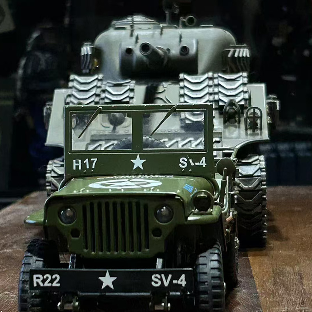1:16 Scale Alloy Willys Jeep RC Car 4WD Off-Road Climbing Vehicle, Full-Proportional 2.4GHz Military RC Car with LED Linked Lights, 050 Motor & 40min Playtime – Model 2506-01 for Adults