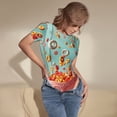 thumbnail image 3 of Balery Floating Colorful Cereal Body de cuello redondo de manga corta para mujer Tops de manga corta Tops básicos-XX-Large, 3 of 7