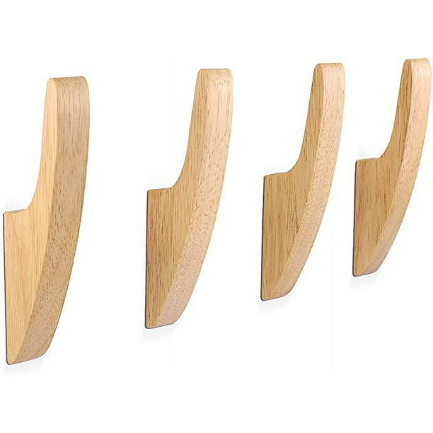 JM 4 Ganchos y Percheros para el Hogar Perchero de Pared de Madera Perchero de Pared de Madera Vintage Multifuncional Gancho para Bano Gancho para Pasillo Sala de Estar Dormitorio JM
