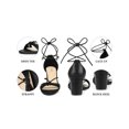 thumbnail image 4 of BLISSFUL STEP Strappy Open Toe Lace Up Chunky Heel Sandals for Women Black (Size 6), 4 of 7