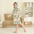 thumbnail image 4 of FORMRS Niños Bathrobe Unisex Hooded Robe Soft Plush Pajamas Sleepwear, Size 4-6T, Retro Black Stars, 4 of 7