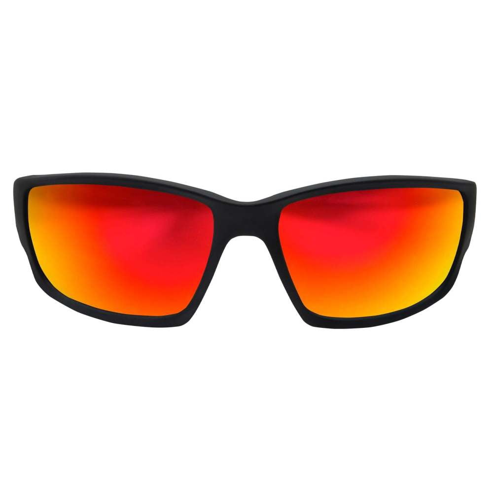 Edge Eyewear SKAP119 Kazbek Safety Glasses - Black/Silver Frame, Red Mirror Lens