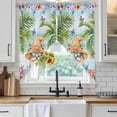 thumbnail image 3 of Swag Valance Curtains for Windows, Coastal Tropical Light Filtering Kitchen Curtains with Rod Pocket, Palm Tree Starfish Shell Flower Gnomes Window Treatment Valances for Living Room, 36x45 - 2 PCS, 3 of 9