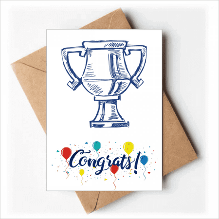 Football Championship Trophy Blue Wedding Cards Congratulations ...