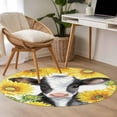 thumbnail image 4 of Cow Sunflowers Round Area Rug 4Ft Washable Circle Rugs for Bedroom Dining Room, Farmhouse Country Watercolor Animals Floral Non-Slip Carpet Floor Mats Indoor Outdoor Carpet Runner Home Decor, 4 of 8