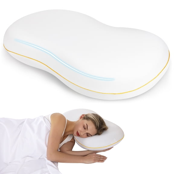 justsafe Cooling Side Sleeper Pillow White Ice Silk Cervical Neck Pillow