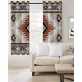 thumbnail image 2 of Brown Gray Boho Blackout Curtains, Light Blocking Print Window Curtains, Southwestern Ethnic Abstract Geometric Thermal Insulated Window Drapes for Living Room Kitchen Cafe 2 Panels, 104"W x 52"L, 2 of 9