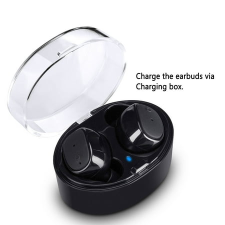 agptek bluetooth wireless stereo in-ear earbuds, 4.2 mini sweatproof sports earphones with mic