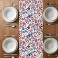 thumbnail image 6 of Red Blue Leaf Table Runner - 60 Inch Long, Kitchen Dining Table Runner Dresser Scarves, Summer Vintage Botanical Branch Farmhouse Decor for Coffee Tables Wedding Party Banquet, 6 of 8