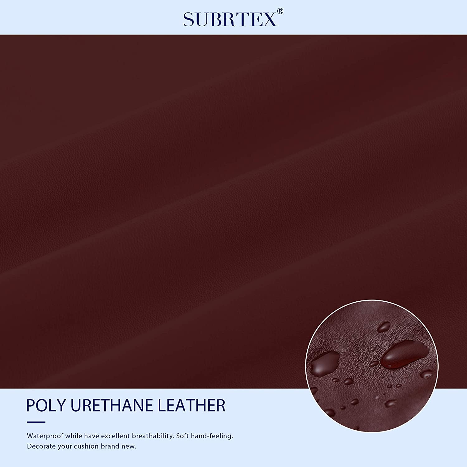 Subrtex Stretch PU Leather Sofa Seat Covers Couch Cushion Cover Waterproof Furniture Protector (Loveseat, Wine)