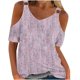 thumbnail image 1 of Fiudx Ofertas Flash Artículos En Oferta Blusas de Cuello Redondo de Manga Corta con Estampado Informal a La Moda para Mujer, 1 of 4