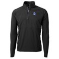 thumbnail image 2 of Men's Cutter & Buck Black Duke Blue Devils Adapt Eco Knit Hybrid Recycled Raglan DryTec Quarter-Zip Jacket, 2 of 3