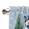 thumbnail image 5 of nqOlkjepod Blue Snowman Christmas Farmhouse Short Window Curtain Valances, Snowflake Green Xmas Tree Rod Pocket Kitchen Valances for Living Room Bedroom Bathroom Cafe, 1 Panel - 42" x 12", 5 of 8