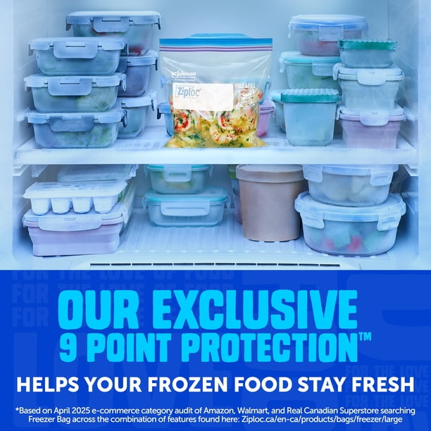 Ziploc Freezer Bags, Seal Top, 75 Bags - Walmart.ca