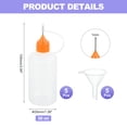 thumbnail image 2 of Uxcell 5Pcs Botella de Exprimir con Punta de Aguja, Botellas Aplicadoras de Pegamento de 50ml/1.69oz para Manualidades en Papel, Pintura, Aceite, Tinta (Naranja, con 5 Embudos), 2 of 7