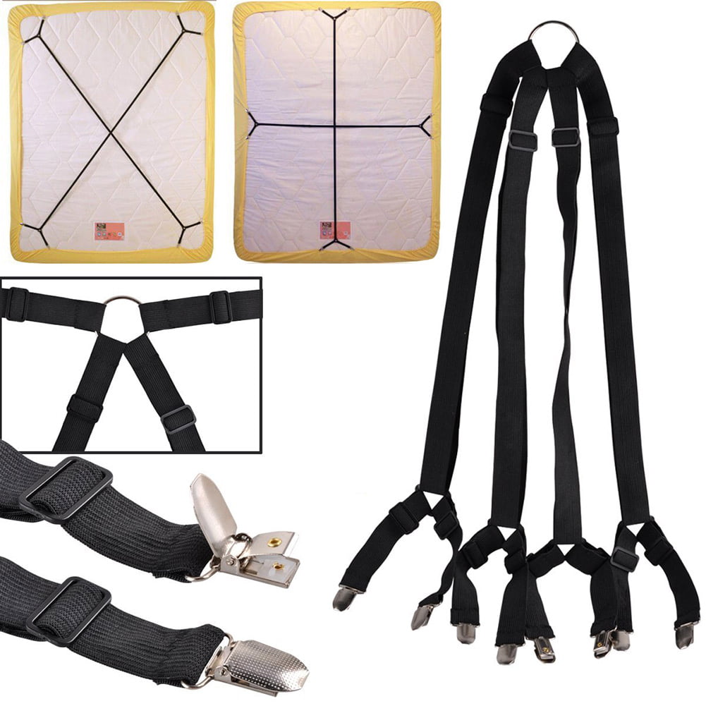 Details about   Crisscross Adjustable Bed Fitted Sheet Strap Suspenders Gripper Holder Fastener 